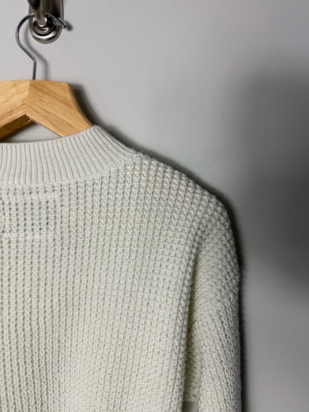 Long Wharf Women’s Rye Sea Well Fisherman Sweater Mock Neck Waffle XS *a - Picture 10 of 11